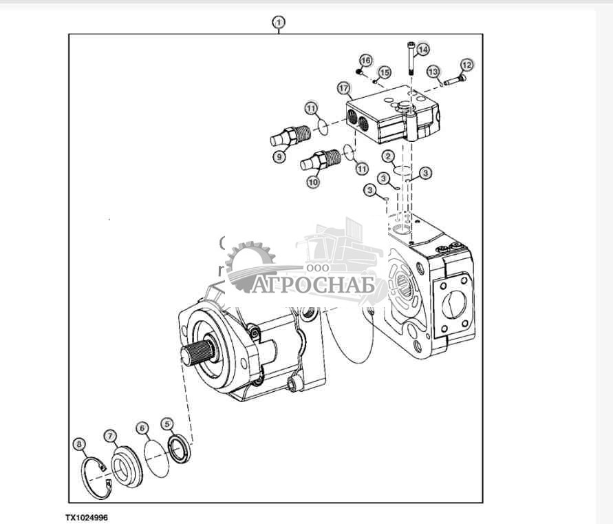 Гидравл. насос пилы (пакетирующая машина — комбайн) 